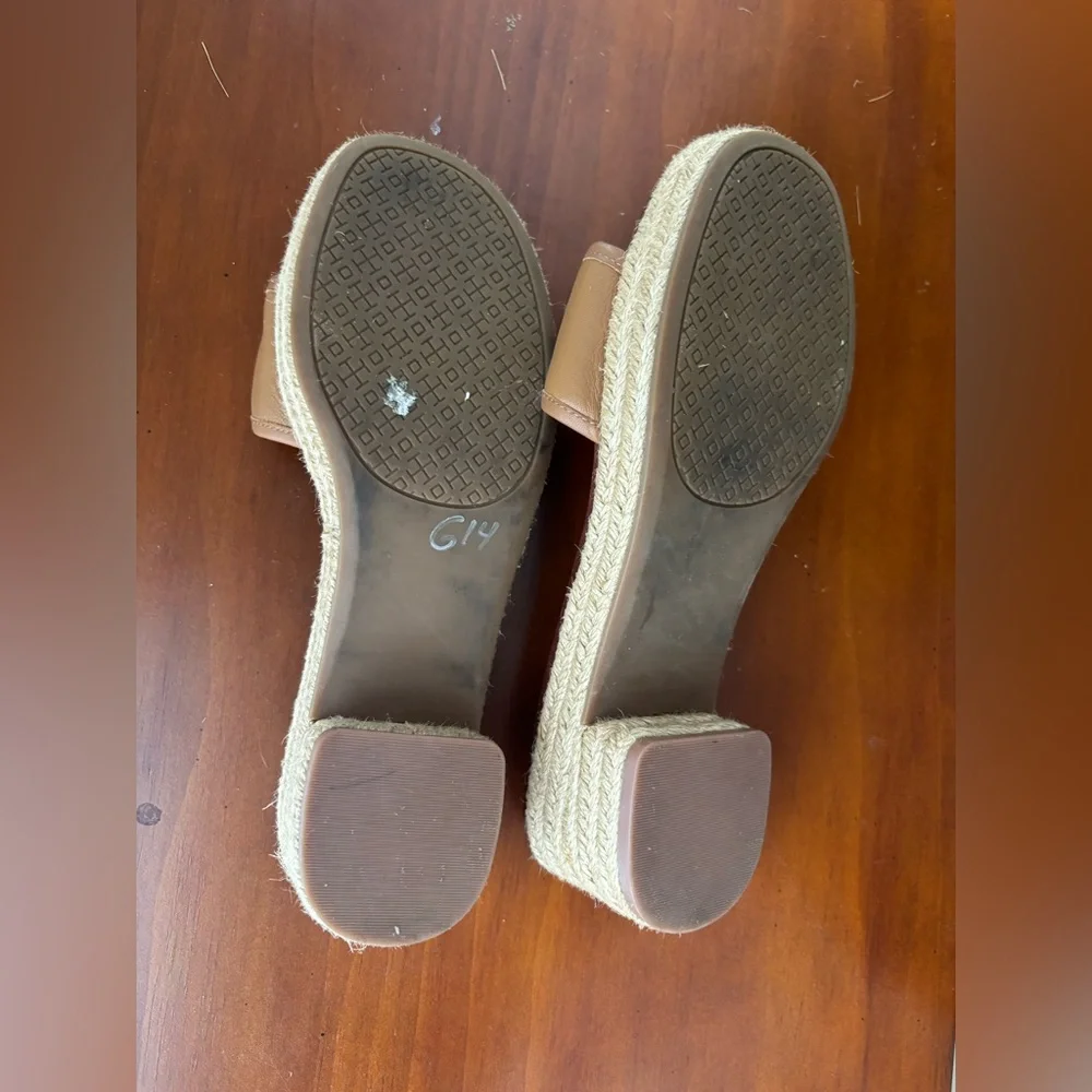 TORY BURCH Fleming Low Heel Espadrille Slide Sz 7 1/2